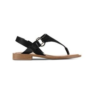 Style & Co. Faux Leather Thong Sandals Blairee Black Casual Flat Womens 6.5M NEW